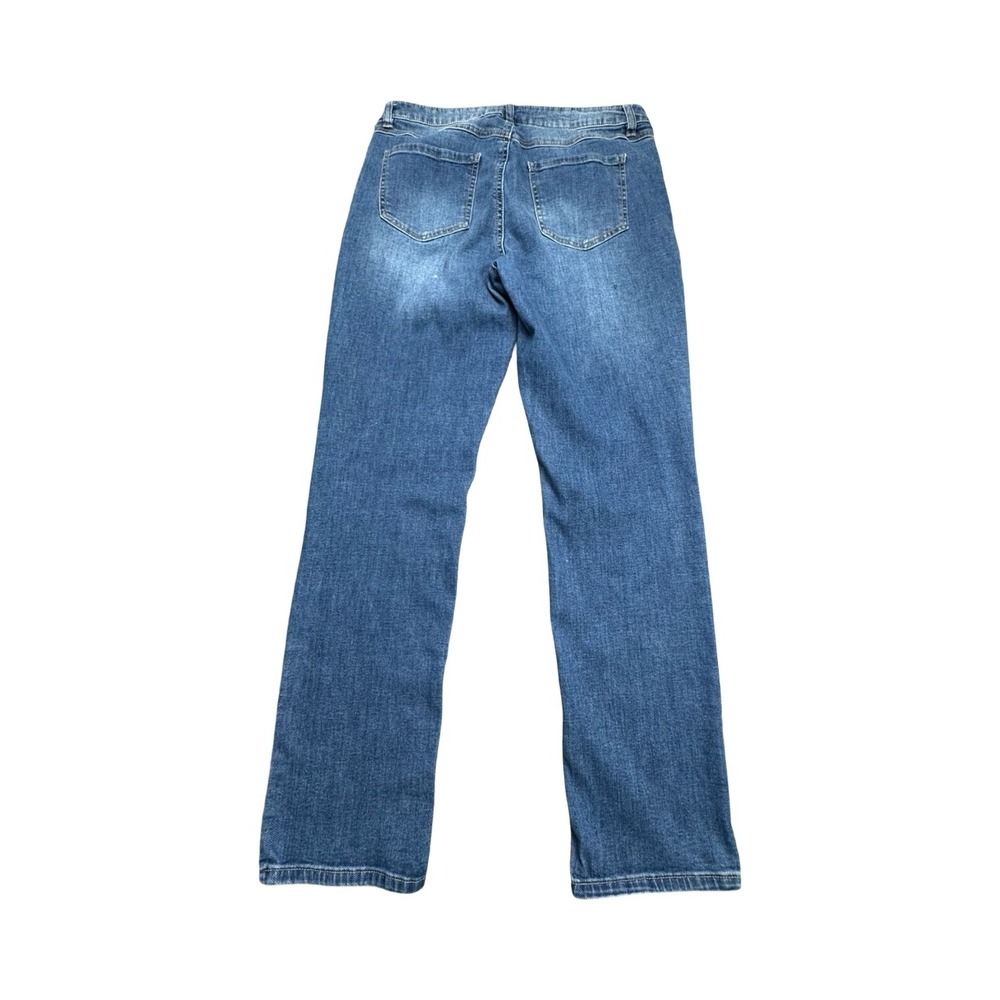 d.jeans Straight Leg Womens 12 Blue Button Fly Stretch Medium Wash Denim Pants - Picture 2 of 12